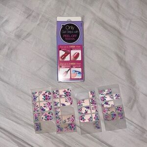 Rose pink gel nail strips